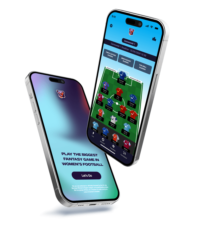 A photo of our first app: Fantasy WSL.